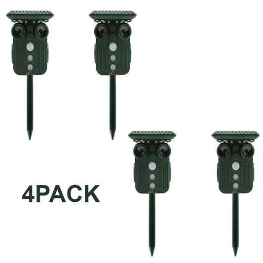 Ultrasonic Solar Deer Repeller PACK OF 4 - 5 Adjustable Modes - Get Rid of Deer in 48 Hours