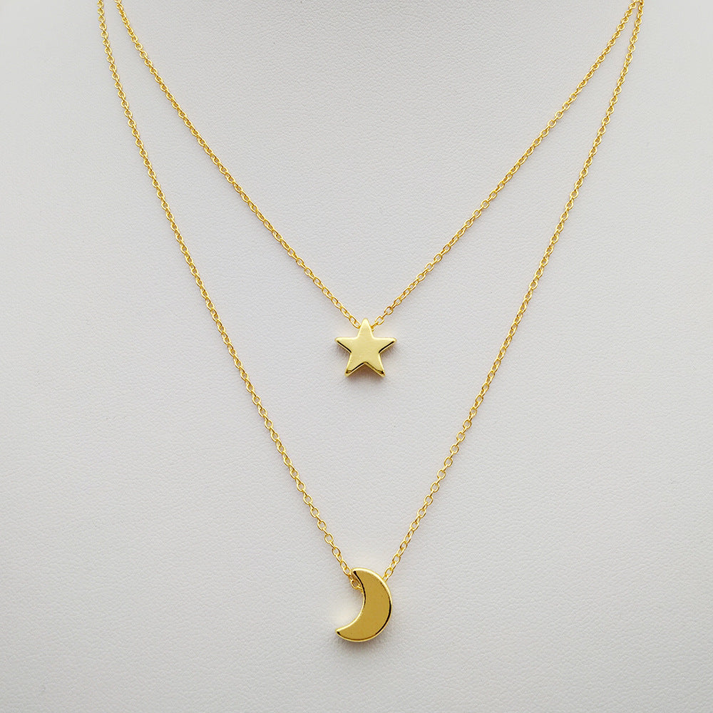 Moon and Star Necklace