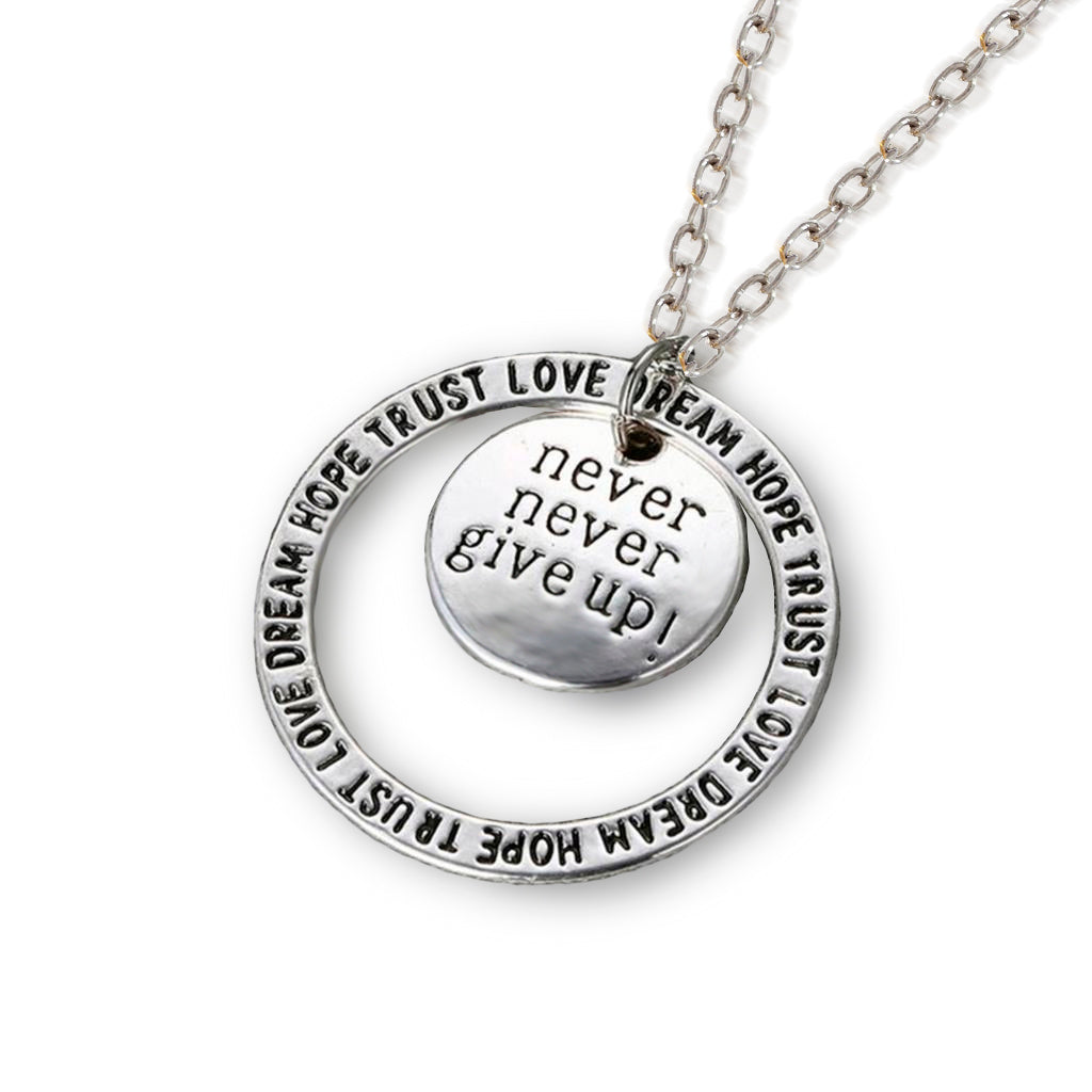 Never Give Up Pendant Necklace