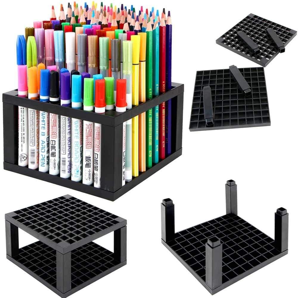 96 Hole Plastic Pencil & Brush Holder Multi Bin Organizer