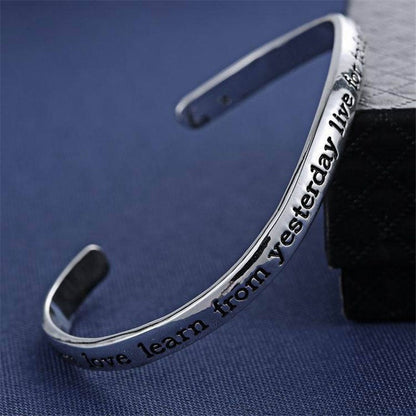 Live The Life You Love Learn from Yesterday Live for Today Hope for Tomorrow - Inspirational Bracelet