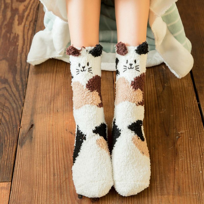 Winter Socks for Girls - Soft Warm Fluffy Cozy - Funny Animal - [1 Pair]