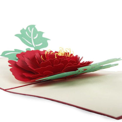 3D BIG Red Flower Pop Up Card and Envelope