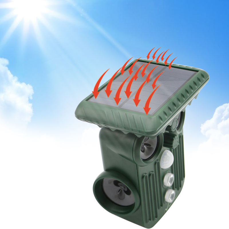 Ultrasonic Solar Deer Repeller - 5 Adjustable Modes - Get Rid of Deer in 48 Hours