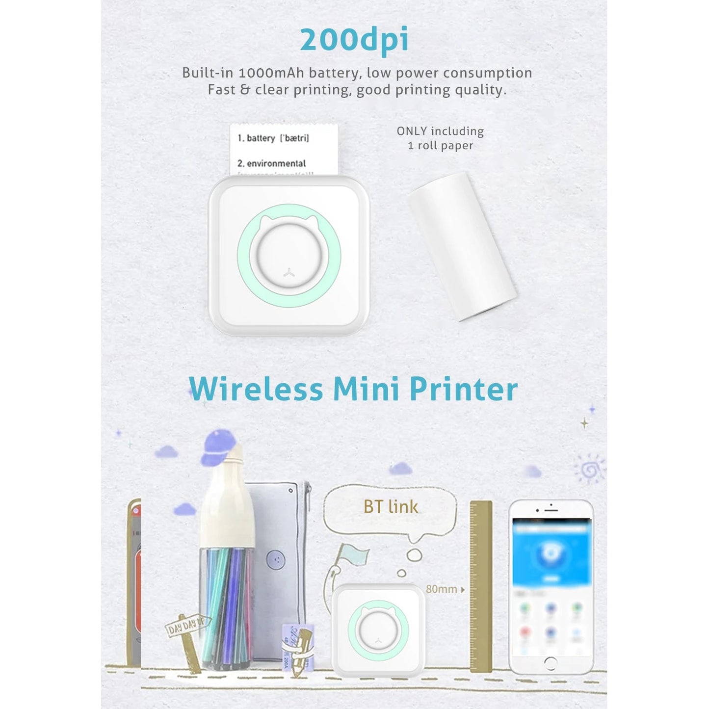 Mini Instant Pocket Printer