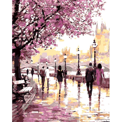 5D Diamond Painting by Number Kit Rainy Spring Day