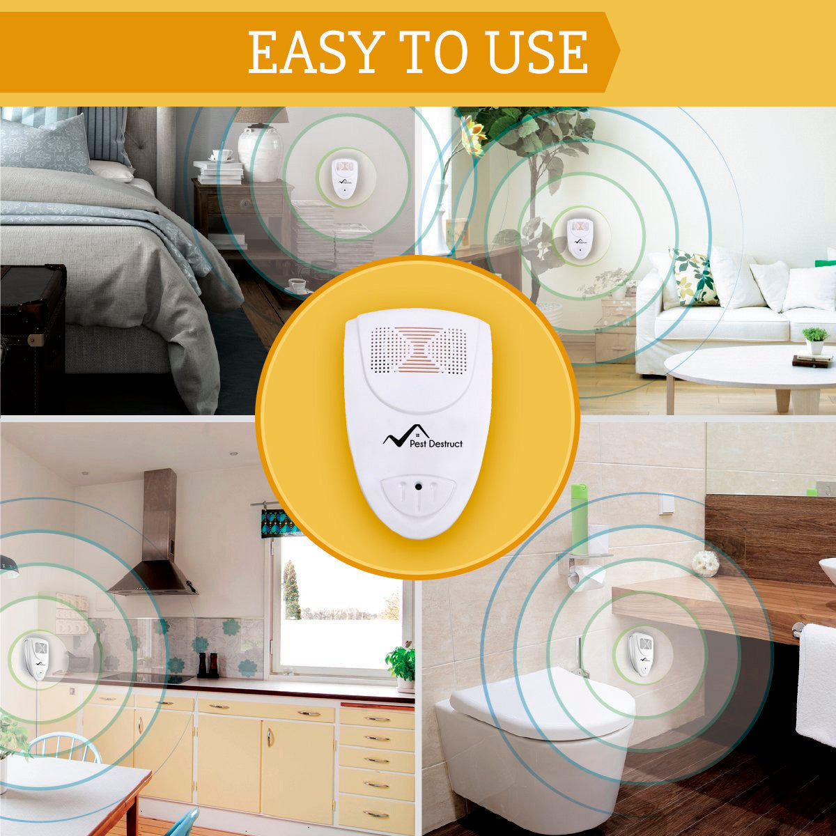 Ultrasonic Stink Bug Repeller - 100% SAFE for Children and Pets - Quickly Eliminate Pests