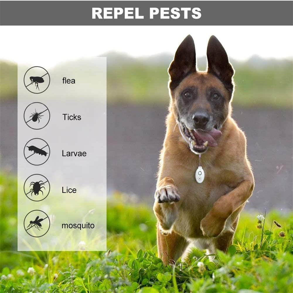 Portable Ultrasonic Battery Operated Flea Repeller - PACK OF 2 - Protect Your Dog from Fleas