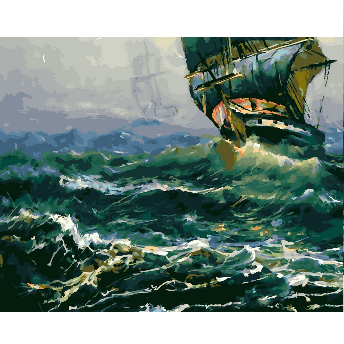 DIY Paint by Numbers Canvas Painting Kit - Wavy Sea