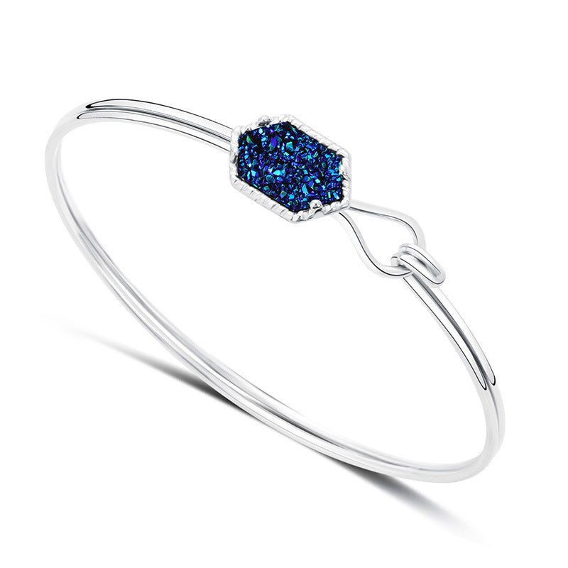 Blue Stone Bangle Bracelet