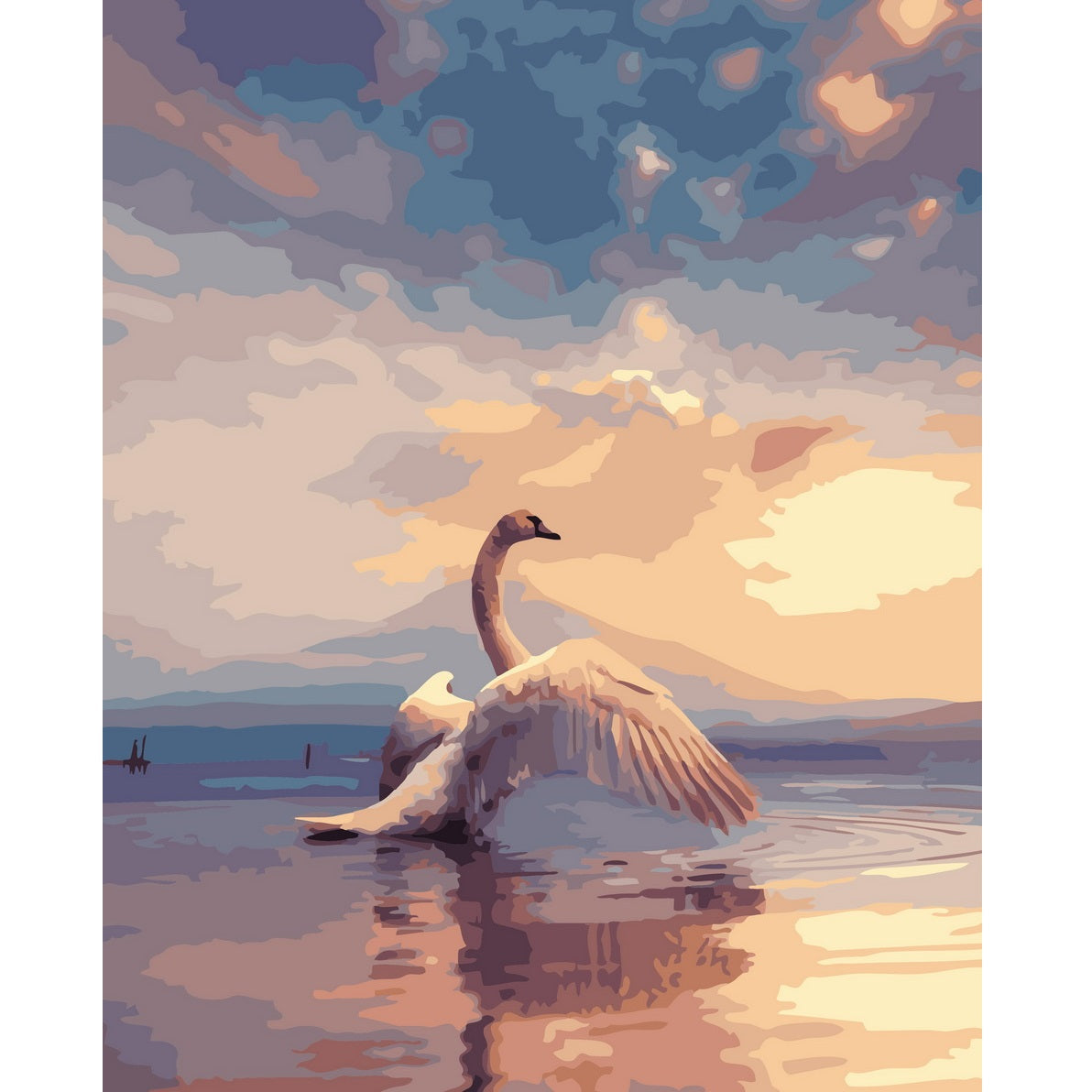 DIY Paint by Numbers Canvas Painting Kit - Dancing Swan