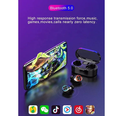 Bluetooth 5.0 Wireless Earbuds with Wireless Charging Case