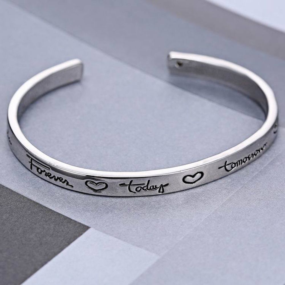 “Friends Forever Today Tomorrow Always” Engraved Bracelet - Friendship Jewelry