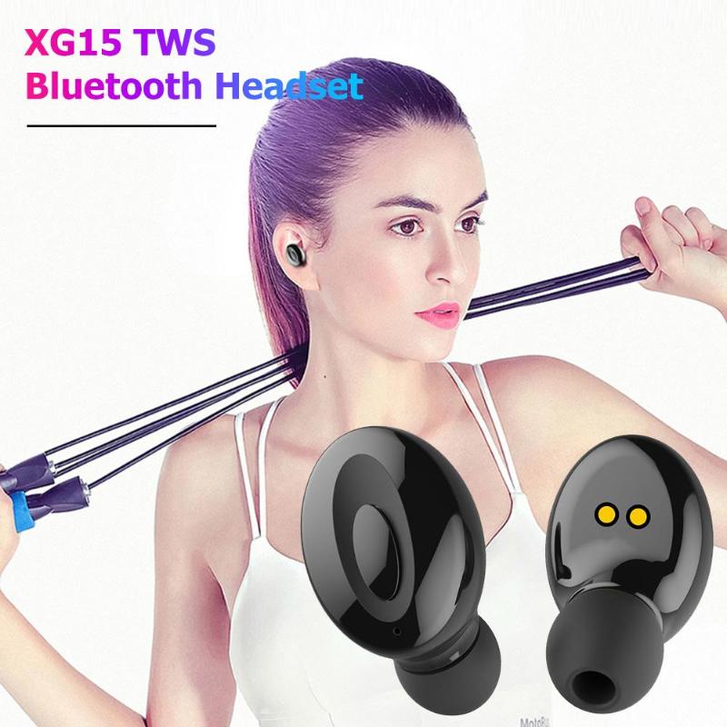 Bluetooth 5.0 Earbuds with Wireless Charging Case - Black