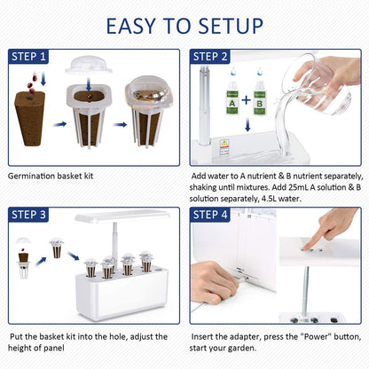 Indoor Hydroponic Garden - Starter Kit with LED Grow Light [7 PODS]