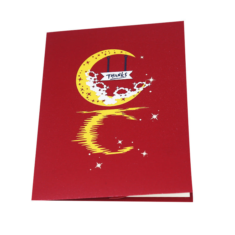 3D Thanks Half Moon Pop Up Card and Envelope