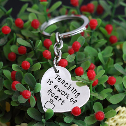 Teaching is a Work of Heart - Pendant Keychain - Teacher Appreciation Gift