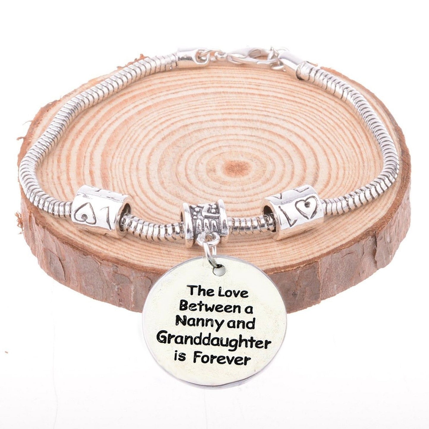 Love Between a Nanny and Granddaughter is Forever Bracelet - Personalized Jewelry Gift - 10’’ Bracelet