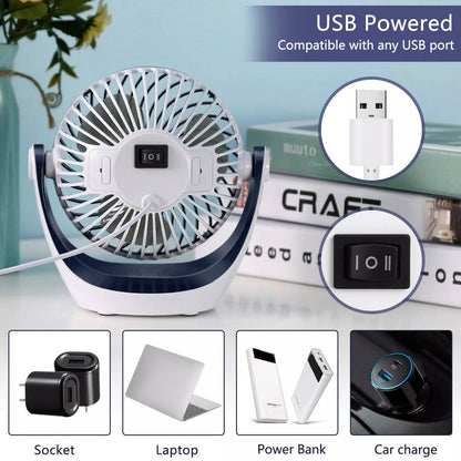 Desk Fan Small Portable Tabletop Fan with Strong Airflow