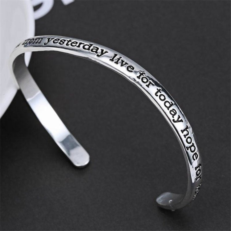 Live The Life You Love Learn from Yesterday Live for Today Hope for Tomorrow - Inspirational Bracelet