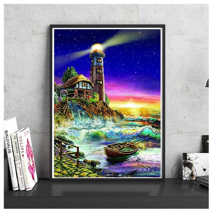 Lighthouse Boat Puzzle - Large Paper Jigsaw Puzzle [1000 Pieces]