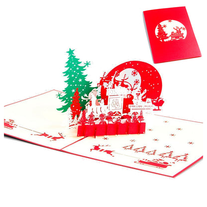 3D Christmas Winter Pop Up Card and Envelope