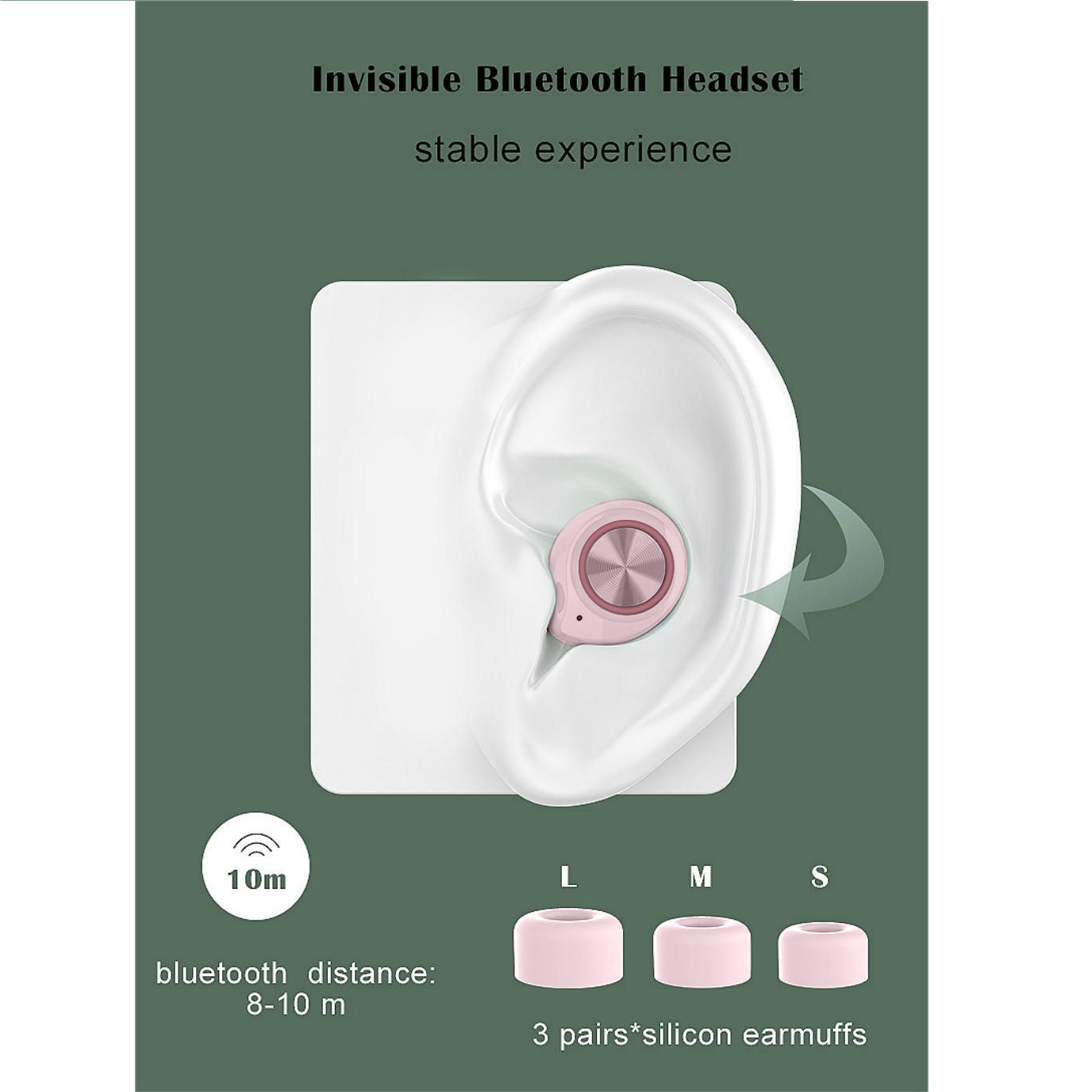 Bluetooth 5.0 Earbuds with Wireless Charging Case - Pink