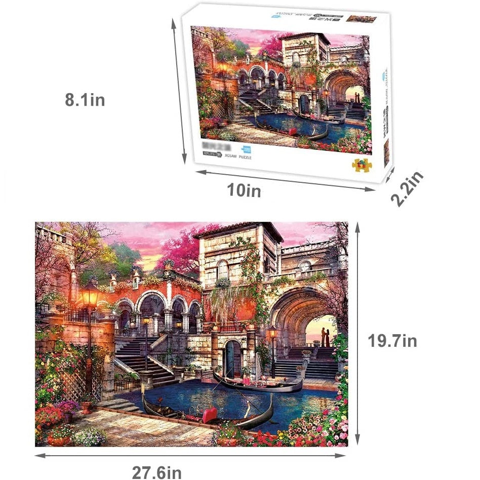 Couple Gondola Boat Puzzle - Large Paper Jigsaw Puzzle [1000 Pieces]