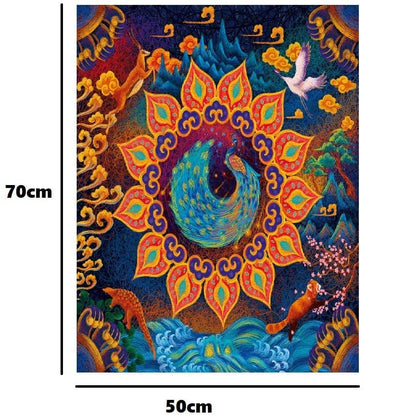 A Peacock in His Pride Puzzle - Large Paper Jigsaw Puzzle [1000 Pieces]