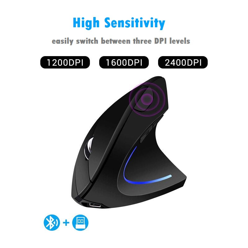 2.4G Wireless Vertical Ergonomic Optical Mouse - Right Hand