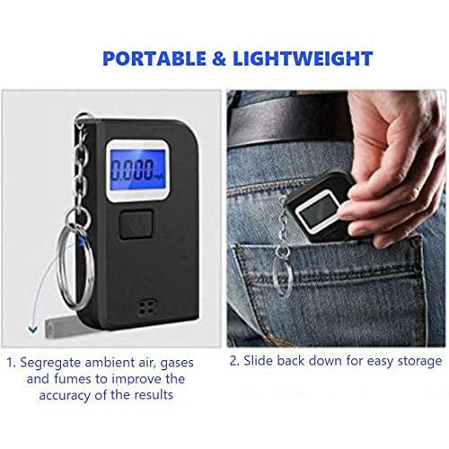 Breathalyzer - Digital Blue LED Screen - Portable