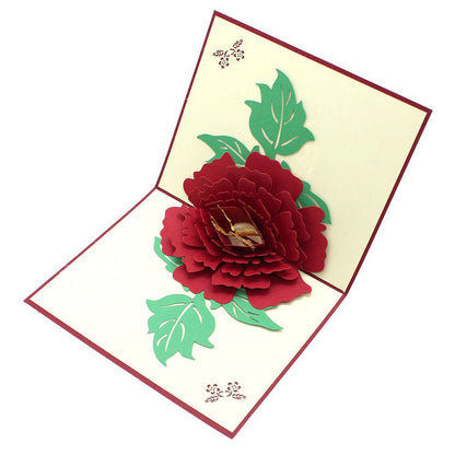 3D BIG Red Flower Pop Up Card and Envelope