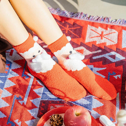 Winter Socks for Women - Reindeer Snowman & Santa Socks - [4 Pairs]