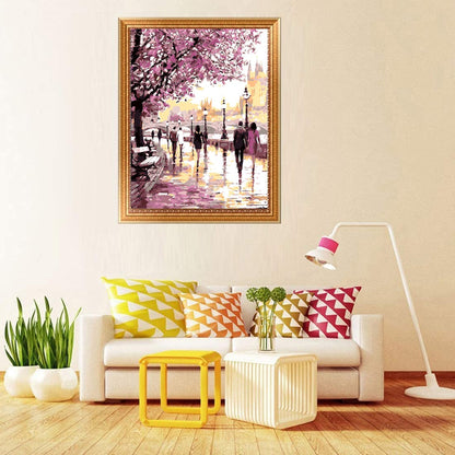 5D Diamond Painting by Number Kit Rainy Spring Day