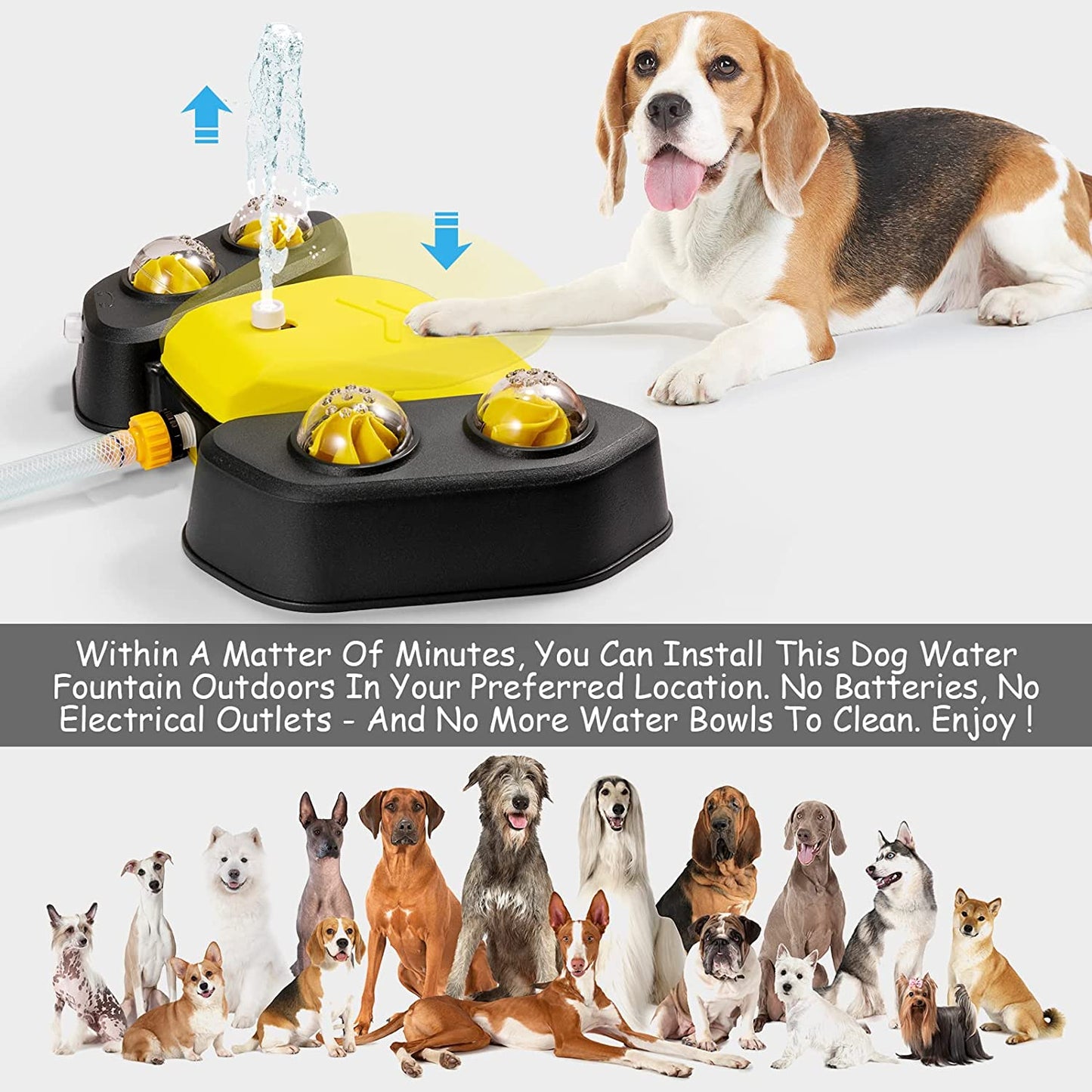 Dog Sprinkler - Outdoor Canine Water Fountain