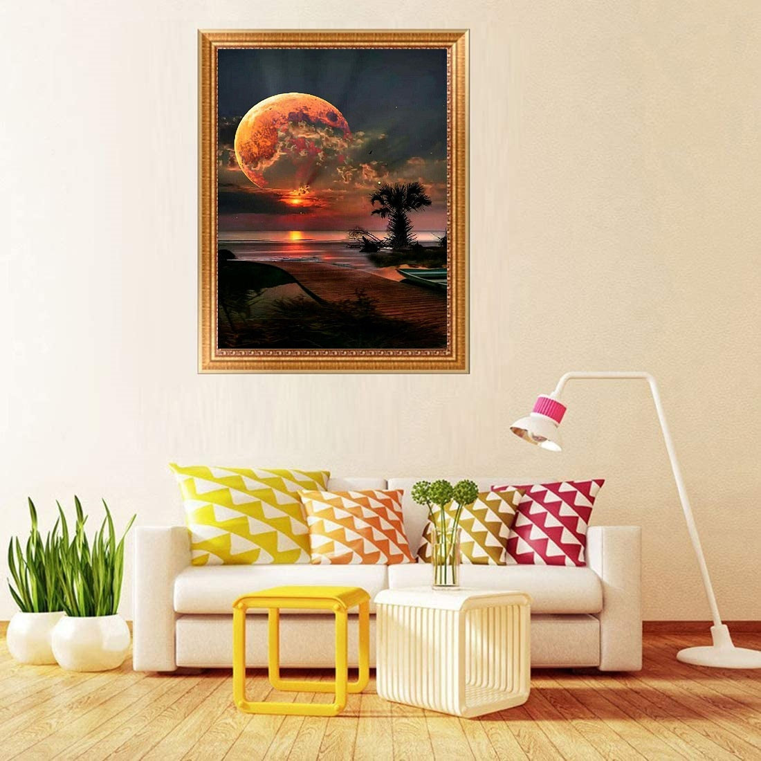 5D Diamond Painting by Number Kit Sunset Moon