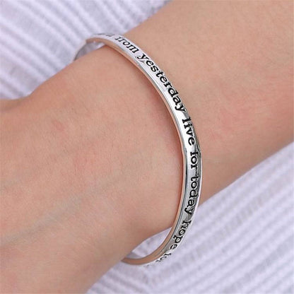 Live The Life You Love Learn from Yesterday Live for Today Hope for Tomorrow - Inspirational Bracelet