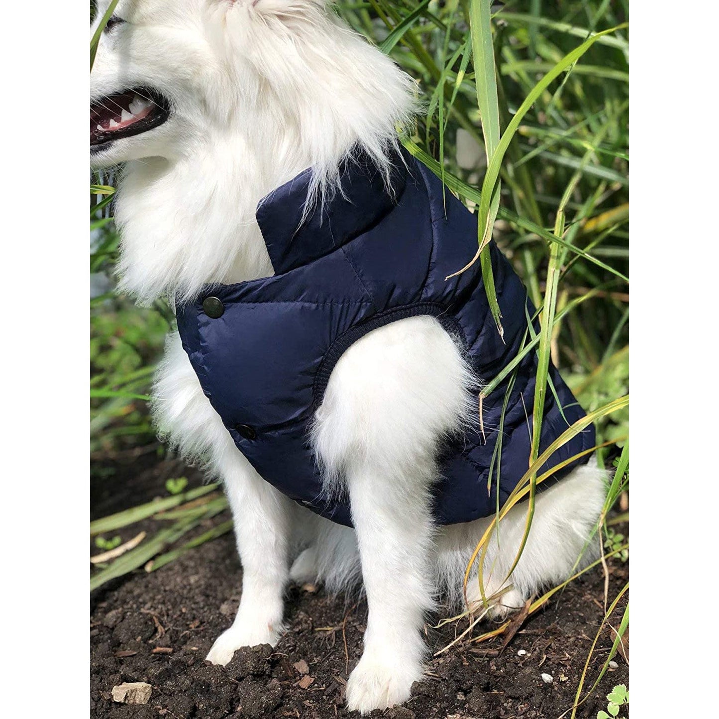 Double Layer Fleece Warm Dog Jacket Coat Vest - Blue