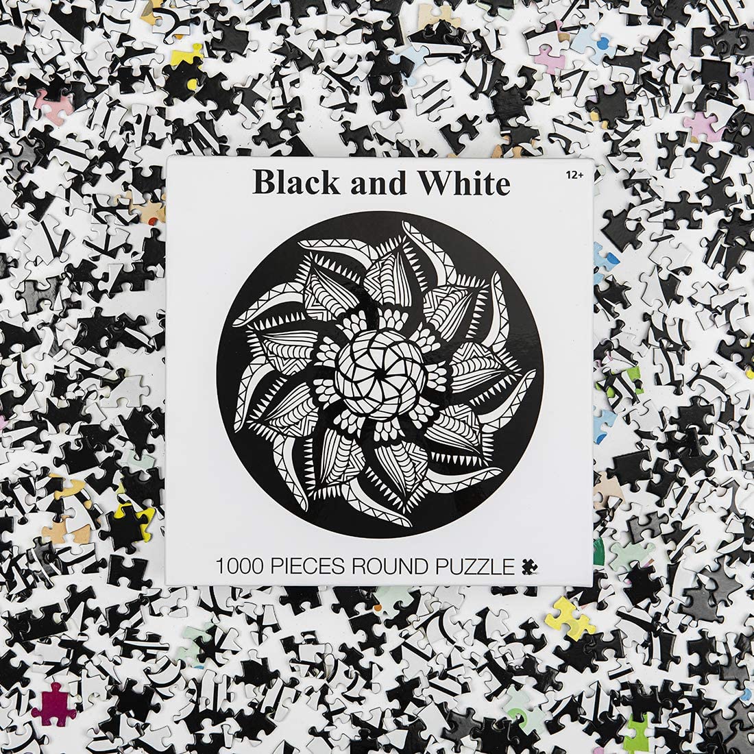 Black and White Round Puzzle - 1000 Pieces Jigsaw