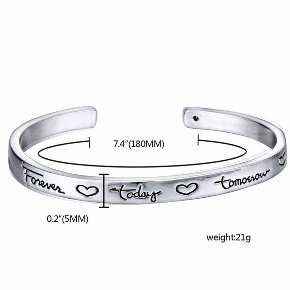 “Friends Forever Today Tomorrow Always” Engraved Bracelet - Friendship Jewelry