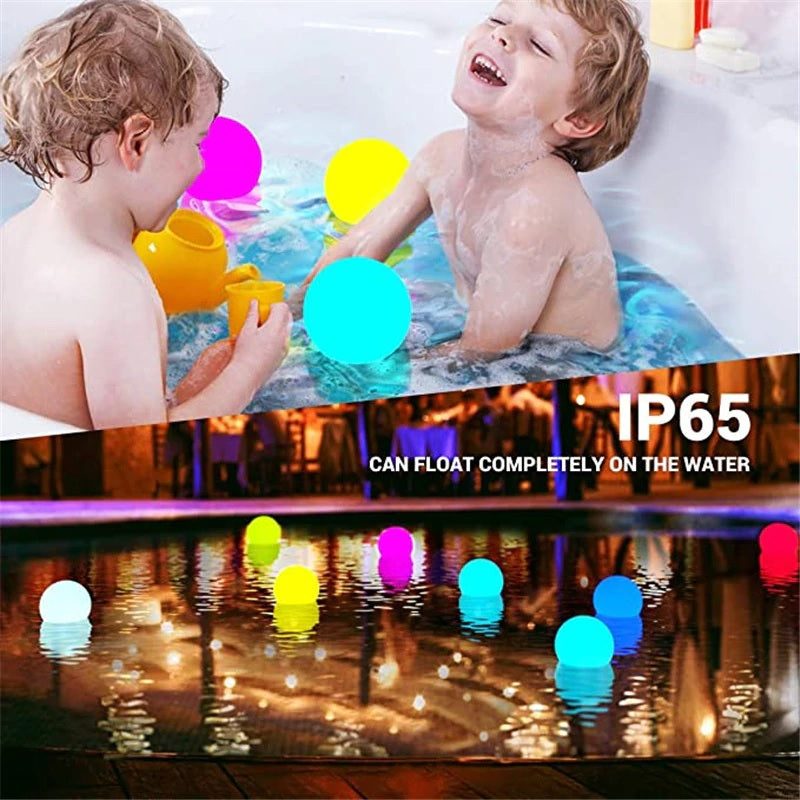 Floating Ball Pool Lights - 6 Pack - 16 Colors