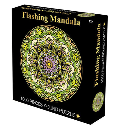 Green Mandala Round Puzzle - 1000 Pieces Jigsaw