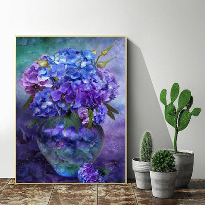 DIY Paint by Numbers Canvas Painting Kit - Purple Flower Vase