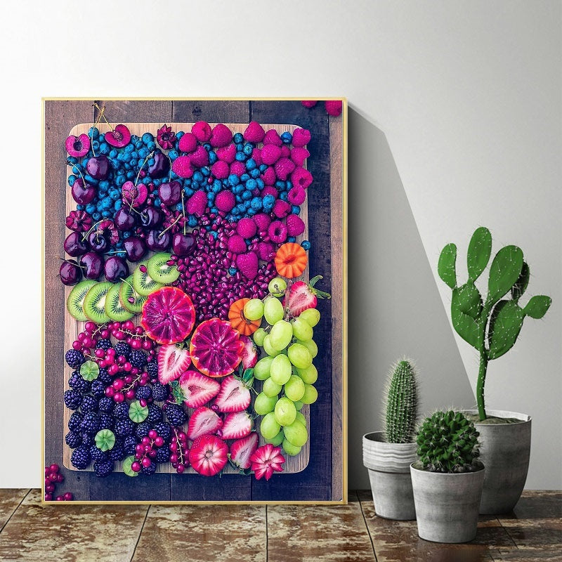 DIY Paint by Numbers Canvas Painting Kit - Fruits for Breakfast