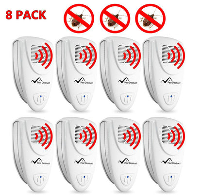 Ultrasonic Stink Bug Repeller - PACK OF 8 - 100% SAFE for Children and Pets - Quickly Eliminate Pests