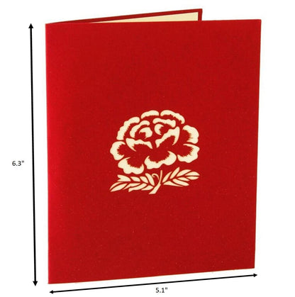 3D BIG Red Flower Pop Up Card and Envelope