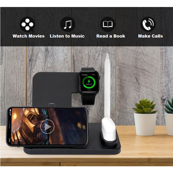 Wireless Charger 4 in 1 Compatible - Adapter Included