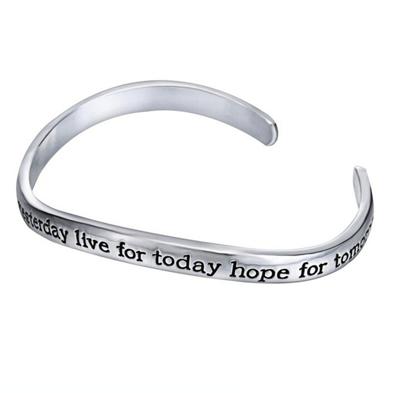 Live The Life You Love Learn from Yesterday Live for Today Hope for Tomorrow - Inspirational Bracelet