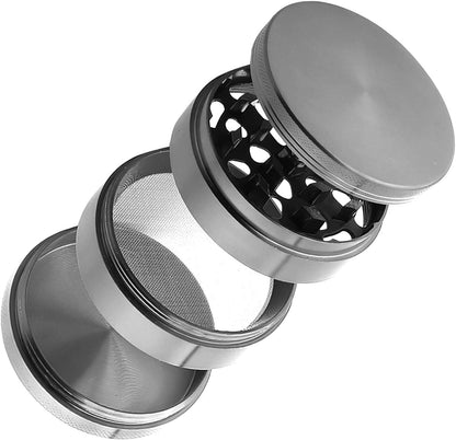 4 Piece 2" Spice Herb Grinder, Color Ancient Silver