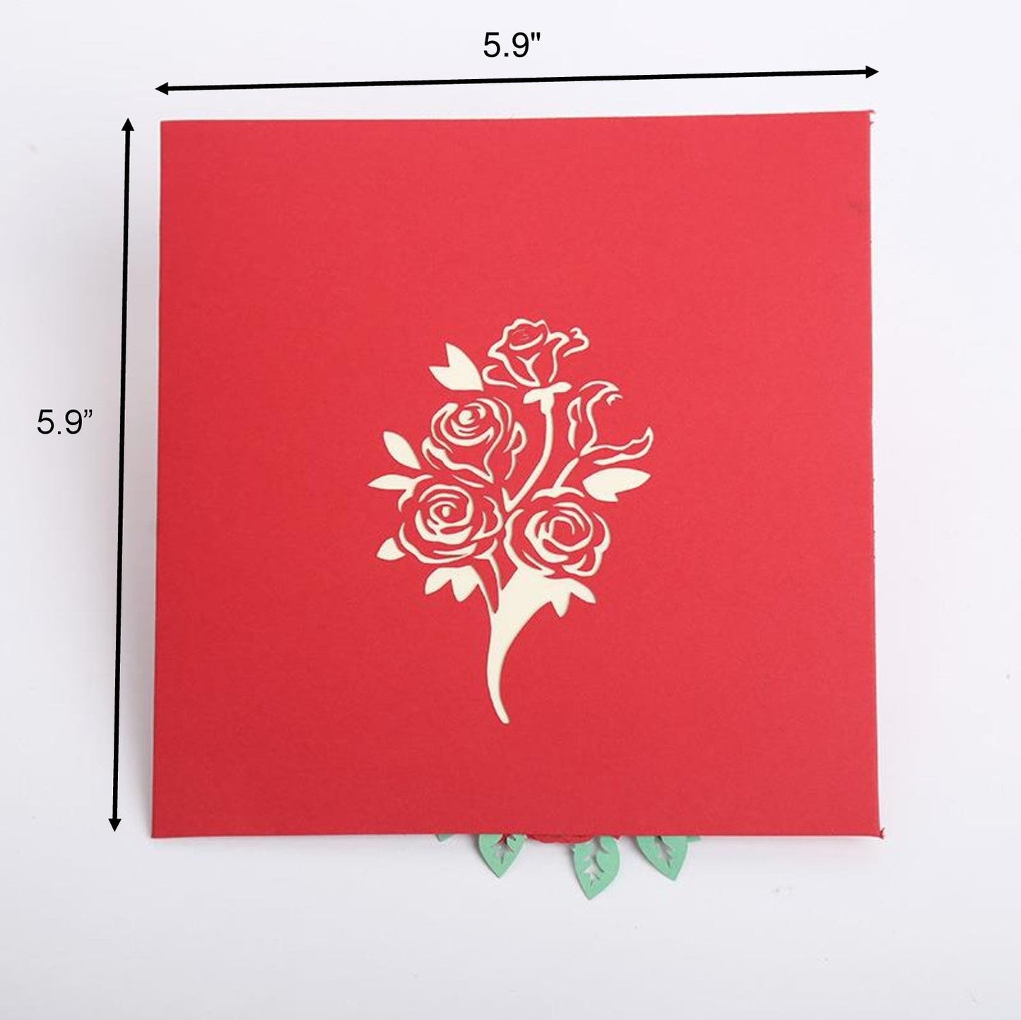 3D RED Bouquet Pop Up Card and Envelope